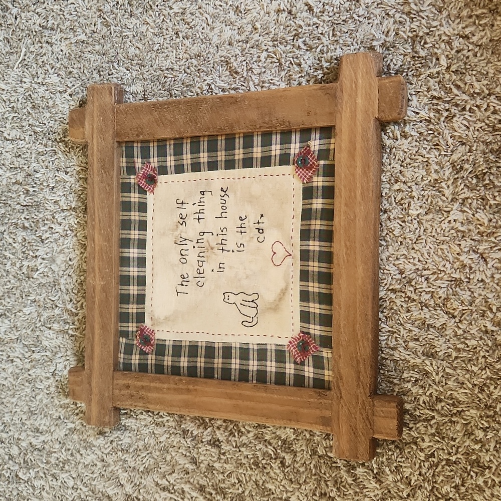 The Only Thing Self Cleaning in This House is the Cat Wall Sign